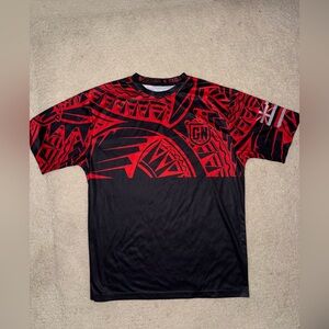 Men's Red and Black Getnutz Hawaii Tee